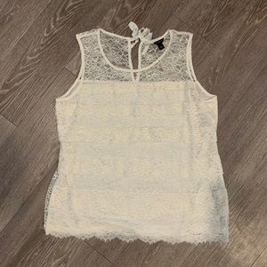 NWT - Ann Taylor White Lace Cami Tank - size Med